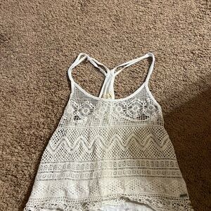 Hollister White Crochet Lace Camisole